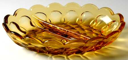 Fairfield Amber 7" Oval 2 Part Relish by Anchor Hocking