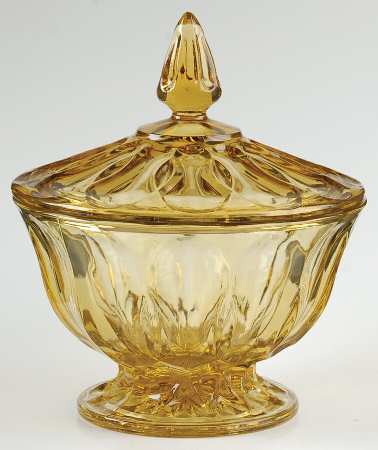 Fairfield Amber Candy Dish & Lid by Anchor Hocking