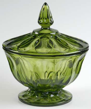Fairfield Avocado Green Candy Dish & Lid