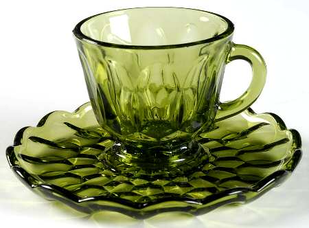 Fairfield Avocado Green Cup & Saucer Set