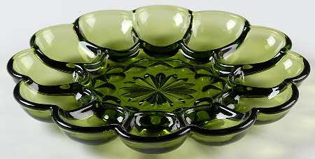 Fairfield Avocado Green Deviled Egg Server