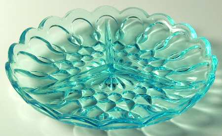 Fairfield Light Blue 8" Round 3 Part Relish