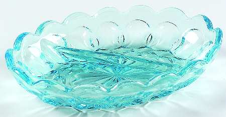 Fairfield Light Blue 7" Oval 2 Part Relish