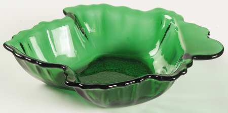Forest Green Leaf Shape Dessert Bowl