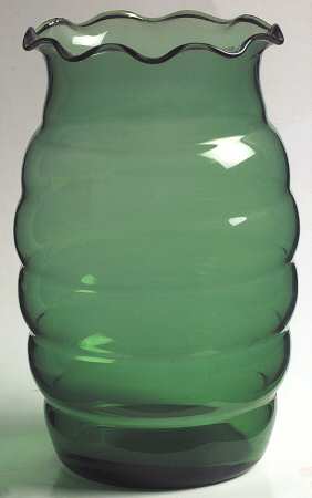 Forest Green 7" Crimped Vase by Anchor Hocking