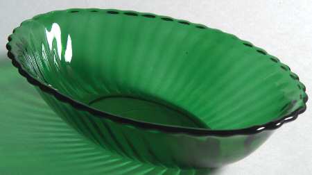 Forest Green Oval Vegetable Bowl
