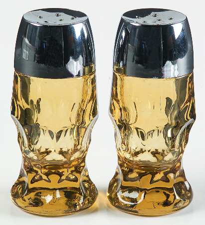 Georgian Amber (Topaz) Shaker Set & Plastic Lids