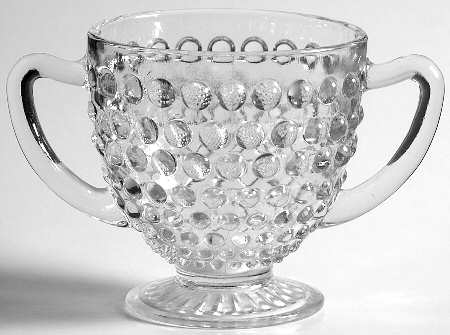 Hobnail Clear Footed Open Sugar