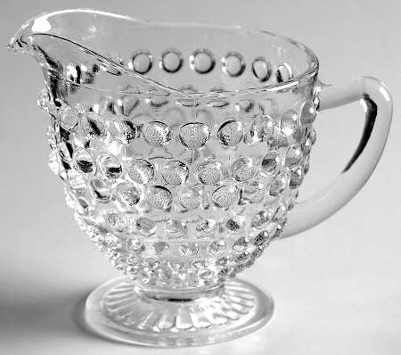 Hobnail Clear Footed Creamer