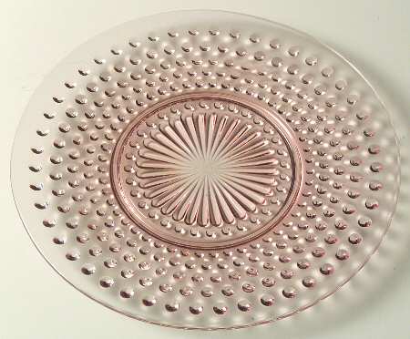 Hobnail Pink Luncheon Plate by Anchor Hocking