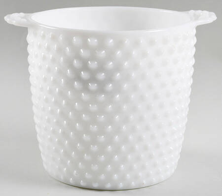 Hobnail Milk Glass Ice Bucket