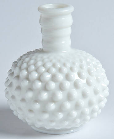 Hobnail Milk Glass Cologne Bottle No Stopper