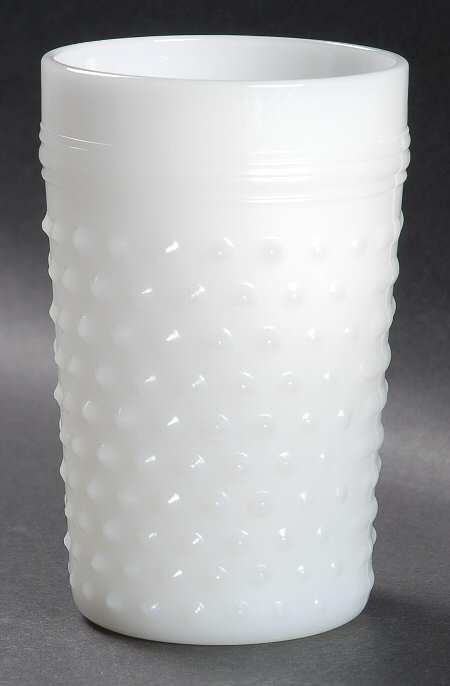 Hobnail Milk Glass 8 Oz Flat Tumbler