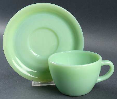 Jade Ite (Restaurant Ware, Older) Cup and Saucer Set by Anchor Hocking