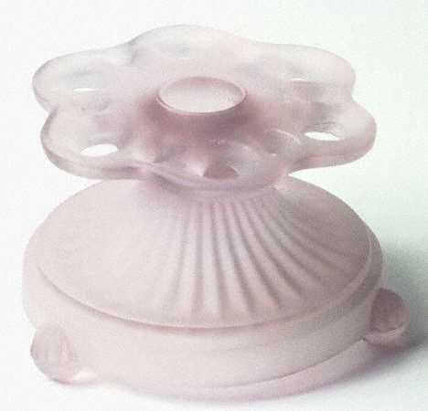 Lace Edge Frosted (Pink) 3" Single Light Candlestick