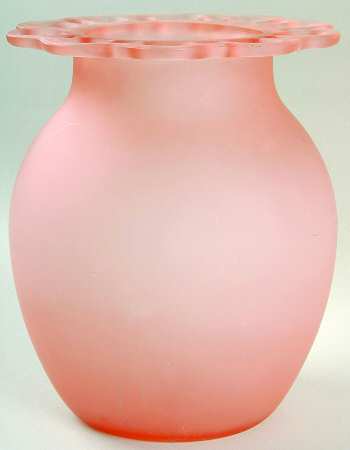 Lace Edge Frosted (Pink) 7" Flower Vase