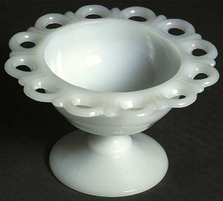 Lace Edge Milk Glass Champagne/Tall Sherbet