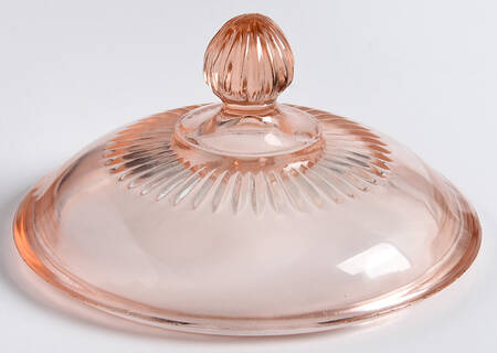 Lace Edge Pink Lid for 3" X 7" Round Compote