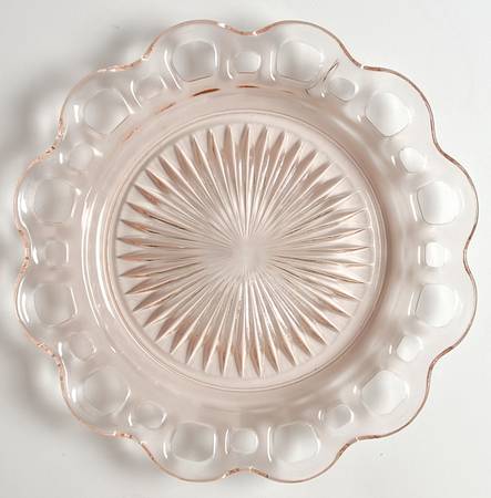 Lace Edge Pink 7" Salad Plate