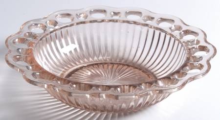 Lace Edge Pink 7" Ribbed Individual Salad Bowl