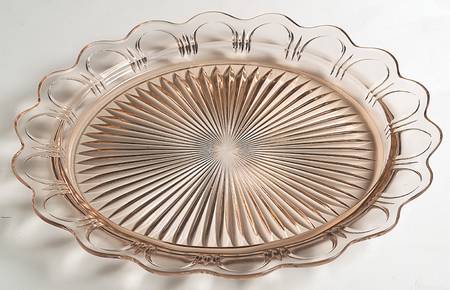 Lace Edge Pink 13" Round Plate