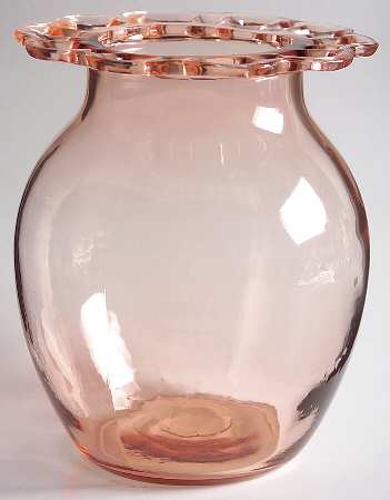 Lace Edge Pink 7" Flower Vase