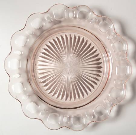 Lace Edge Pink Luncheon Plate