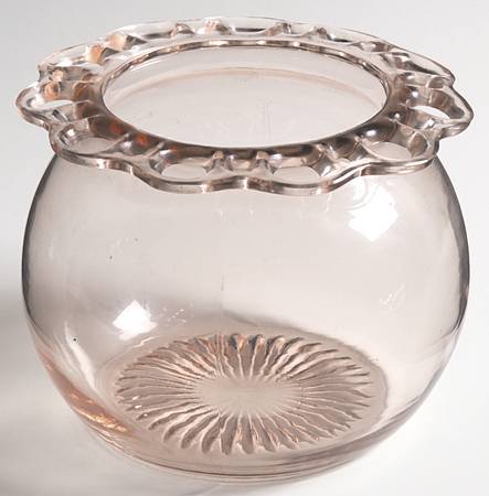 Lace Edge Pink Cookie Jar No Lid