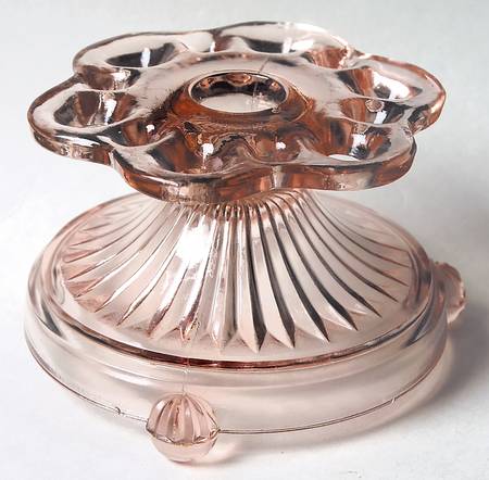 Lace Edge Pink 3" Single Light Candlestick
