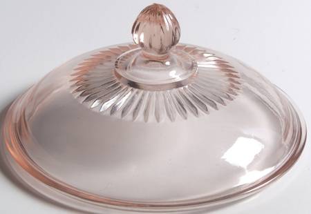Lace Edge Pink Lid for Butter Round Base/Individual Salad Bowl