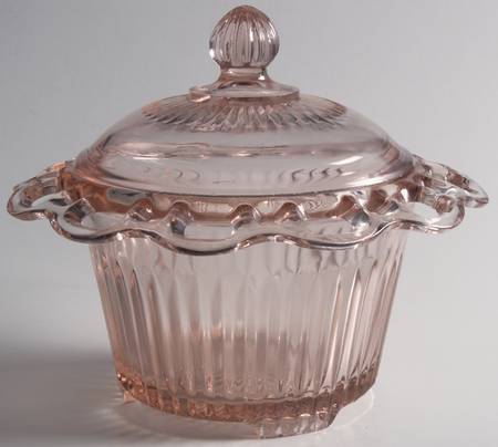 Lace Edge Pink Candy Jar & Lid