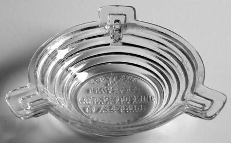 Manhattan Clear 4" Hocking Advertising Round Ashtray