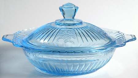 Mayfair Blue Butter/Small Round Covered Vegetable & Lid