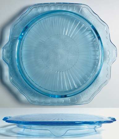 Mayfair Blue Footed Cake Plate
