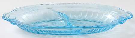 Mayfair Blue 11" Oval Divided Celery