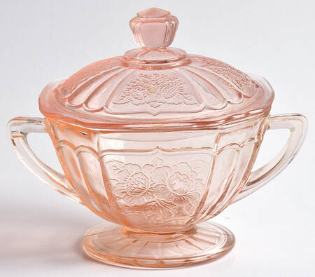 Mayfair Pink Footed Sugar Bowl & Lid