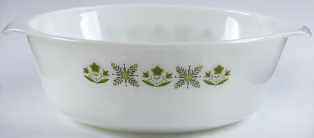 Meadow Green 3 Quart Round Covered Casserole No Lid