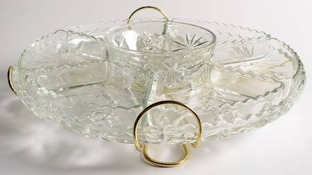 Prescut Clear (9 Piece) Lazy Susan with Stand by Anchor Hocking