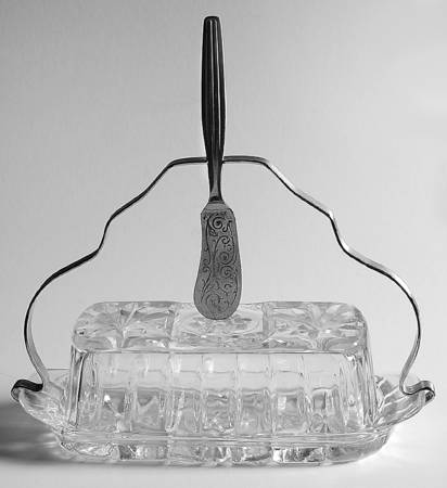 Prescut Clear 1/4 Lb Covered Butter w/Detach Handle & Knife