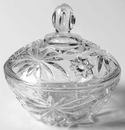 Prescut Clear Candy Dish & Lid by Anchor Hocking
