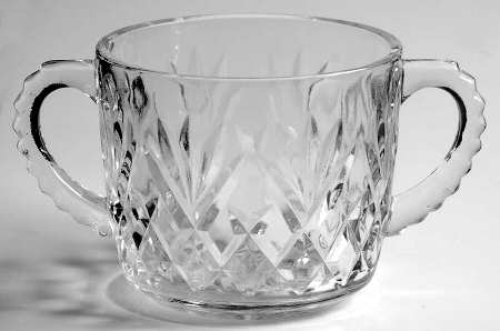 Prescut Clear Flat Sugar Bowl No Lid by Anchor Hocking