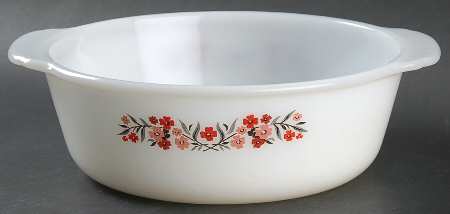 Primrose (Fire King) 2 Quart Round Covered Casserole, No Lid