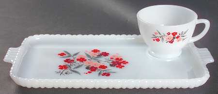 Primrose (Fire King) Snack Plate & Cup Set by Anchor Hocking