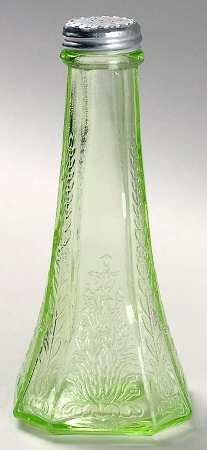 Princess Green Sugar Shaker with Stamped Metal Top