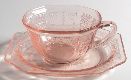 Princess Pink Cup and Saucer, No Ring Bread & Butter Plate