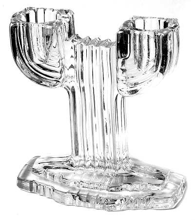 Queen Mary Clear Double Light Candlestick