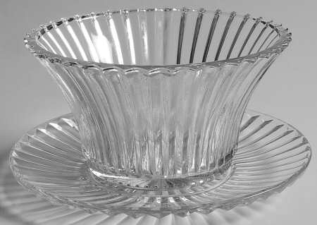 Queen Mary Clear Mayonnaise Bowl and Underplate by Anchor Hocking