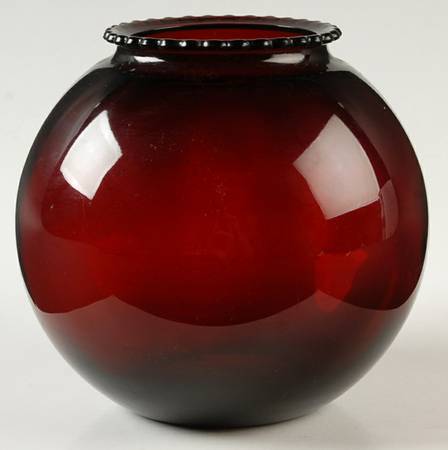 Royal Ruby Large Ivy Ball Vase by Anchor Hocking