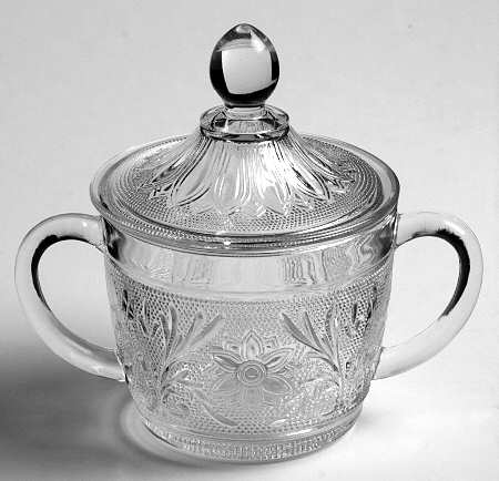 Sandwich Clear Sugar Bowl & Lid