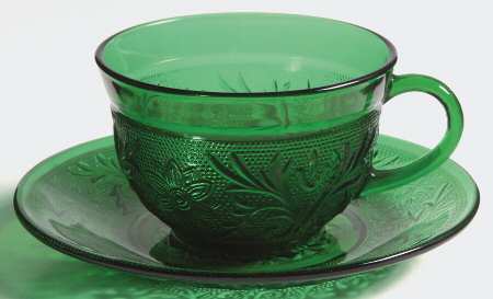 Sandwich Forest Green Cup & Saucer Set